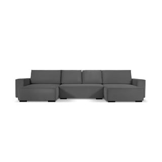 Tmavě šedá manšestrová rozkládací pohovka do "U" Mazzini Sofas Azalea
