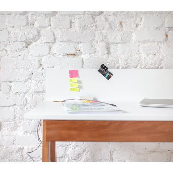 Šedý psací stůl s podnožím z jasanového dřeva Ragaba Luka Oak, délka 110 cm-image-3