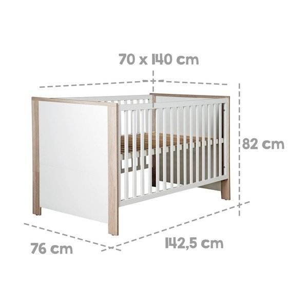 Postýlka v bílo-přírodní barvě 70x140 cm Olaf – Roba-image-4