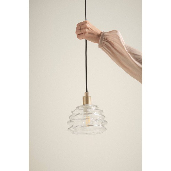 Skleněné závěsné svítidlo ve zlaté barvě ø 15 cm Fall – Jotex-image-3