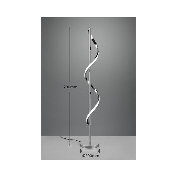 LED stmívatelná stojací lampa v leskle stříbrné barvě (výška 120 cm) Isabel – Reality-image-4
