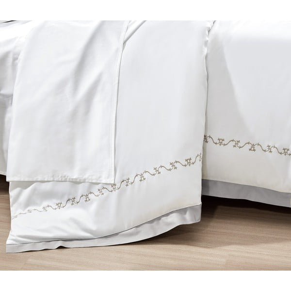 Bílé povlečení na dvoulůžko/prodloužené z bavlněného saténu s prostěradlem/6dílné 240x220 cm Diana – Mila Home Luxury-image-2