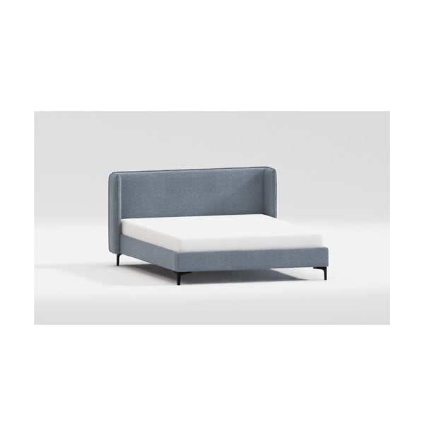 Modrá čalouněná dvoulůžková postel s roštem 180x200 cm Basti – Ropez-image-3