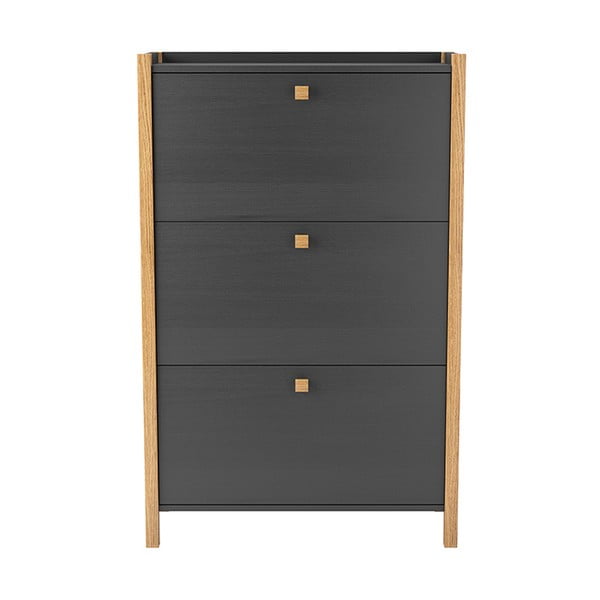 Tmavě šedý botník se třemi zásuvkami Woodman Bode-image-2