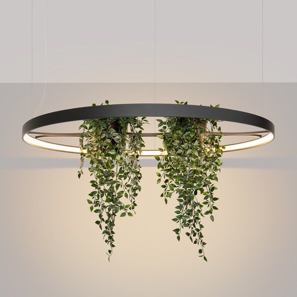 Černé hliníkové LED závěsné svítidlo ø 110 cm RIO – Thoro-image-1