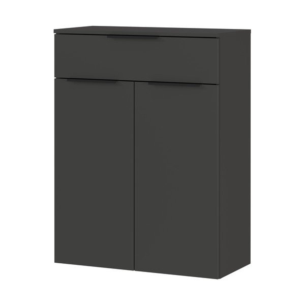 Antracitová vysoká závěsná koupelnová skříňka 71x95 cm Crandon – Germania-image-2