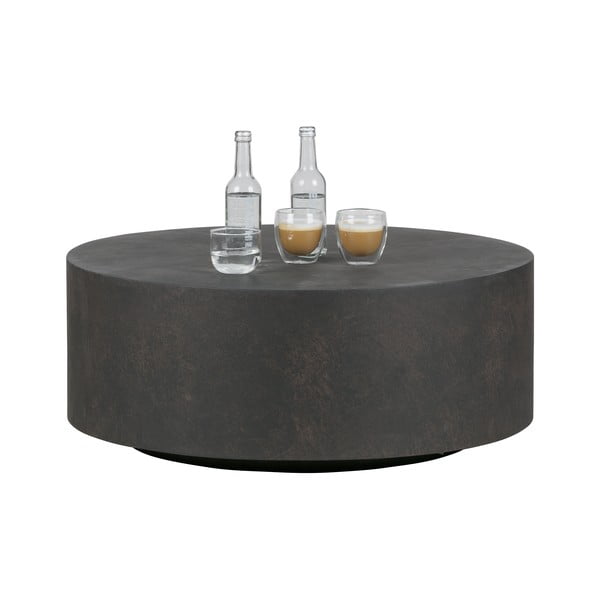 Tmavě hnědý konferenční stolek z vláknitého jílu WOOOD Dean, Ø 80 cm-image-1