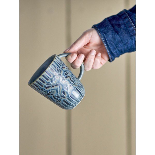 Modrý kameninový hrnek 150 ml Samsin – Bloomingville-image-1