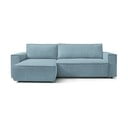 Manšestrová rozkládací/s úložným prostorem rohová pohovka v mentolové barvě Nihad – Bobochic Paris