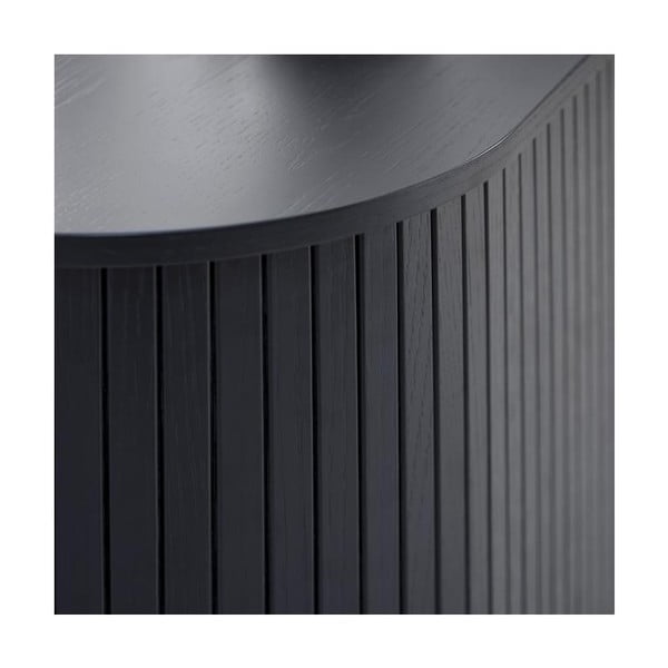 Černý TV stolek v dekoru dubu 56x180 cm Nola – Unique Furniture-image-3