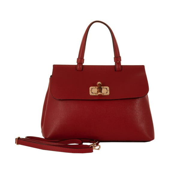Červená kabelka z pravé kůže Andrea Cardone Red Glamour