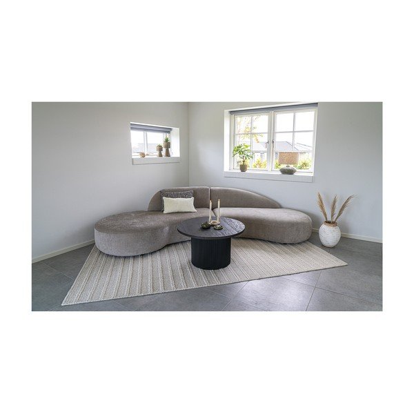 Tmavě hnědý kulatý konferenční stolek v dekoru topolu ø 80 cm Boavista – House Nordic-image-3