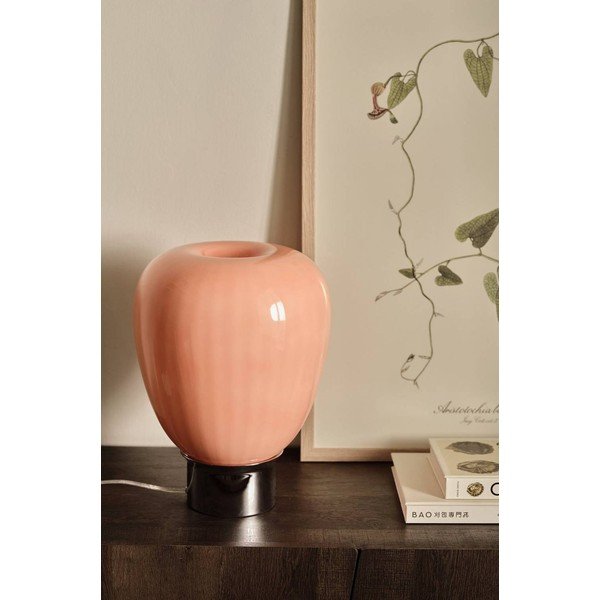 Růžová/v leskle stříbrné barvě skleněná stolní lampa (výška 34 cm) Balloon – Ellos Home-image-3