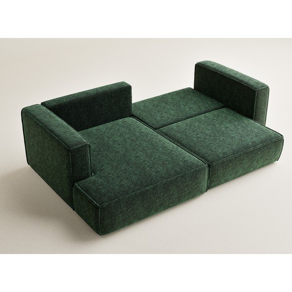 Tmavě zelená žinylková rozkládací/s úložným prostorem rohová pohovka (levý roh/s lenoškou) Velto – Maison de Rêve-image-3