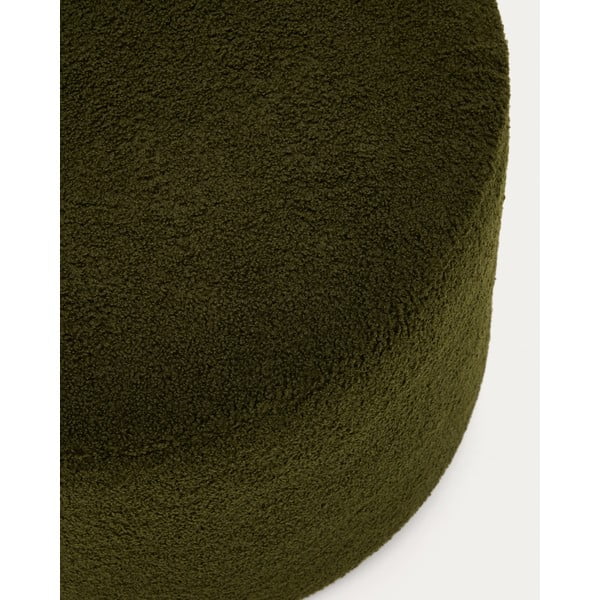 Zelený taburet z textilie bouclé Kaeli – Kave Home-image-1