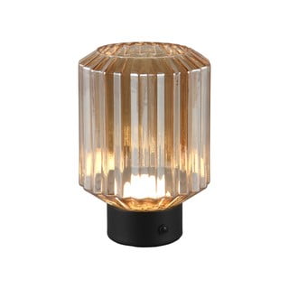 Černo-béžová stmívatelná LED stolní lampa se skleněným stínidlem (výška 19,5 cm) Lord – Trio