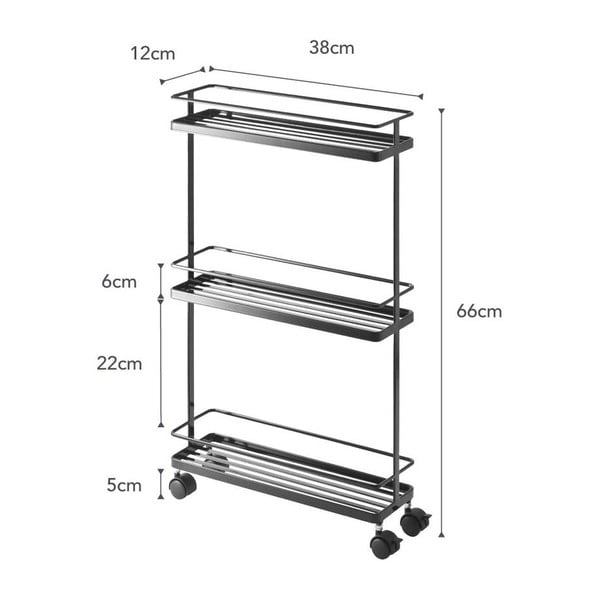 Černý kovový pojízdný regál 38x66 cm Tower – YAMAZAKI-image-2
