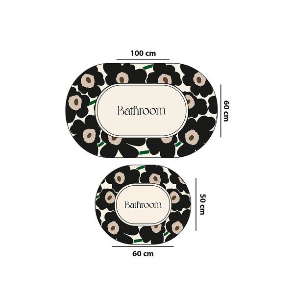 Černé/béžové koupelnové předložky v sadě 2 ks 60x100 cm Oweld – Foutastic-image-2