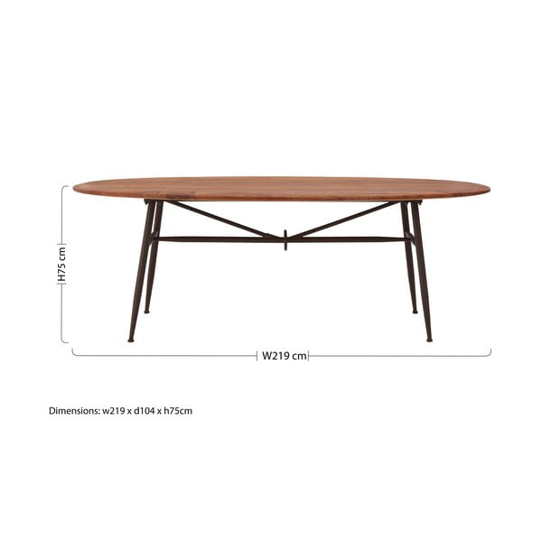 Jídelní stůl z ořechového dřeva 104x219 cm New Foundry – Premier Housewares-image-4