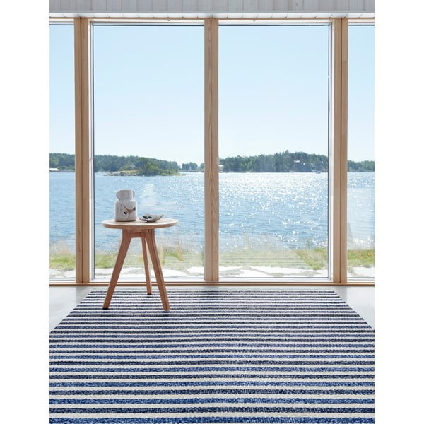 Modro-krémový vnitřní a venkovní koberec 70x120 cm Teo Denim – Pappelina-image-1