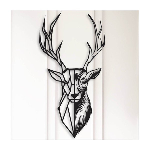 Černá nástěnná dekorace Mighty Deer