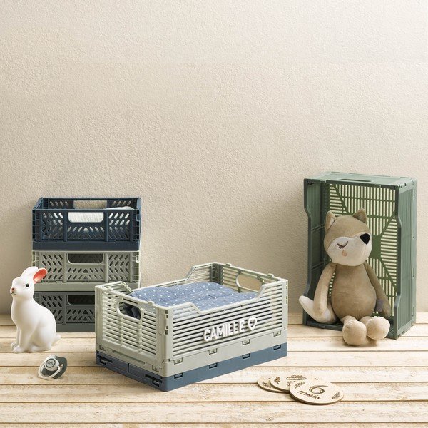 Světle zelený plastový úložný box 40x30x17 cm – Homéa-image-1