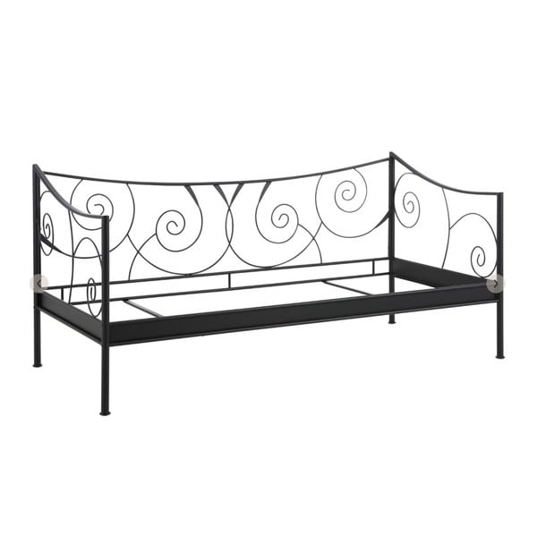 Černá kovová postel Støraa Isabelle, 90 x 200 cm