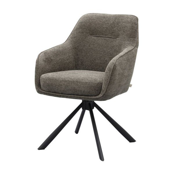 Tmavě šedé čalouněné jídelní křeslo s područkami Avola – Unique Furniture-image-2