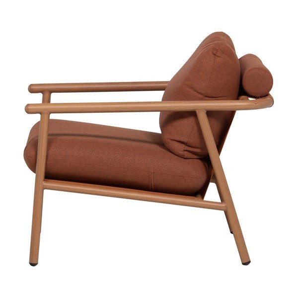 Kovové/polstrované zahradní křeslo v terakotové barvě Cavero – WOOOD-image-3