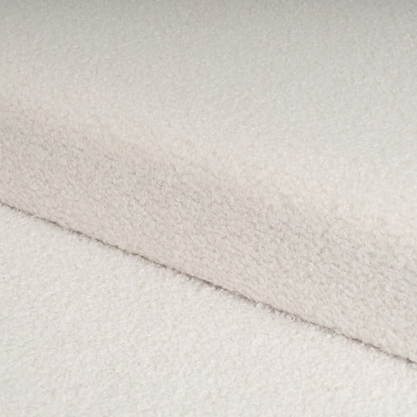 Bílý taburet z textilie bouclé Ecru – Casa Selección-image-1