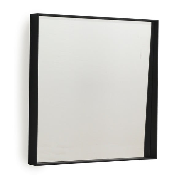 Černé nástěnné zrcadlo Geese Thin, 40 x 40 cm