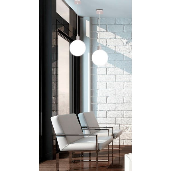 Závěsné svítidlo ve stříbrné barvě se skleněným stínidlem ø 15 cm Oden – Candellux Lighting-image-3