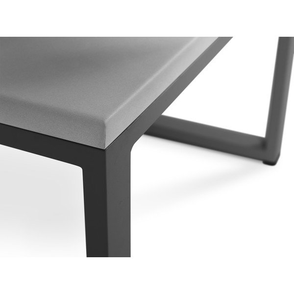 Šedý venkovní stůl v betonovém dekoru a černém rámu Calme Jardin Nicea, délka 60 cm-image-3