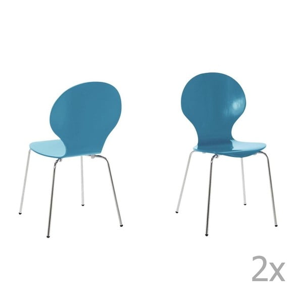 Sada 4 světle modrých jídelních židlí Actona Marcus