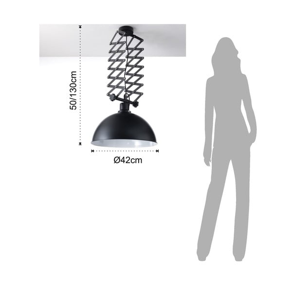 Černé závěsné svítidlo s pantografovým systémem Tomasucci Extension Evo-image-4