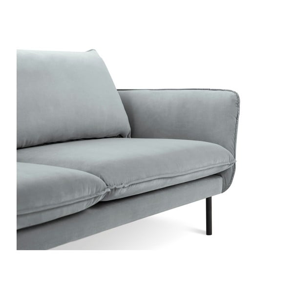 Světle šedá sametová rohová pohovka Cosmopolitan Design Vienna, pravý roh-image-4