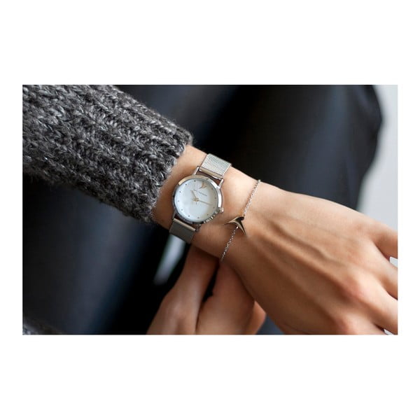 Dámské hodinky s šedým páskem z nerezové oceli Emily Westwood Bussiness-image-1