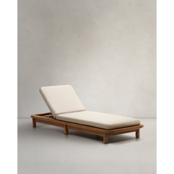 Dřevěné zahradní lehátko v bílo-přírodní barvě Turqueta – Kave Home-image-4