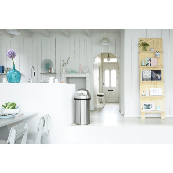Ocelový odpadkový koš v matně stříbrné barvě 60 l Push Bin – Brabantia-image-1