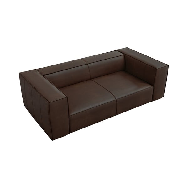 Tmavě hnědá kožená pohovka 212 cm Madame – Windsor & Co Sofas-image-3