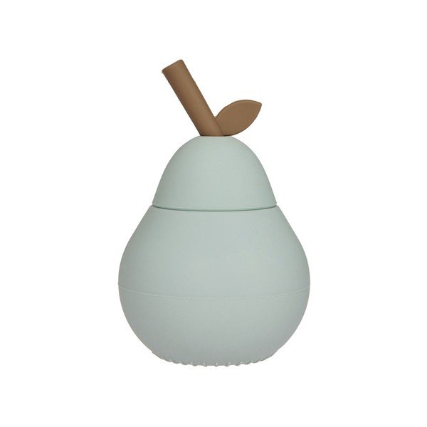 Silikonový dětský hrnek v mentolové barvě Pear – OYOY Mini