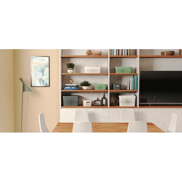 Šedý úložný košík Curver Infinity Dots, 11 l-image-1