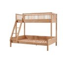 Patrová dětská postel z dubového dřeva s roštem 140x200/90x200 cm v přírodní barvě Forrest – Vipack