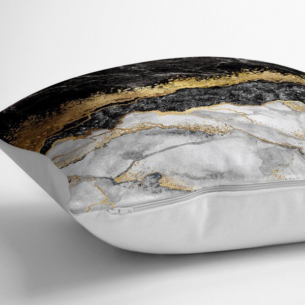 Povlak na polštář s příměsí bavlny Minimalist Cushion Covers Dark Marble, 70 x 70 cm-image-1