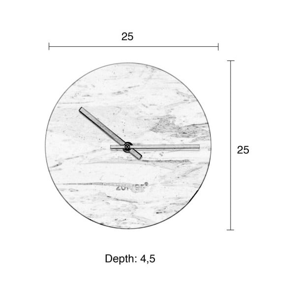Černé nástěnné mramorové hodiny Zuiver Marble Time-image-2