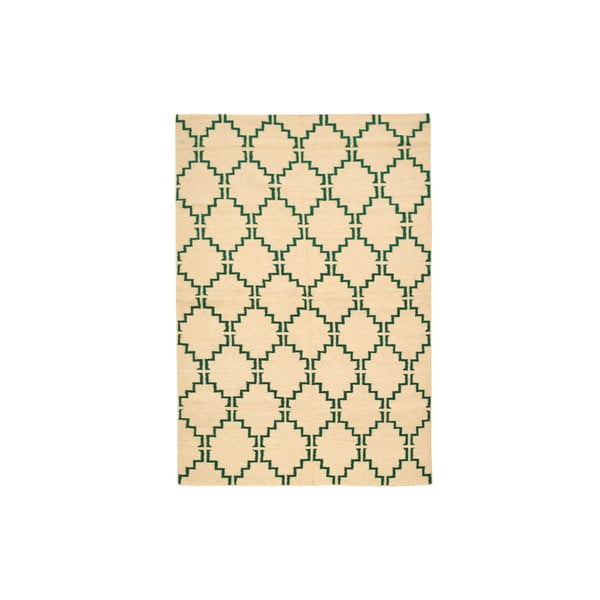 Ručně tkaný koberec Green Lines Kilim, 158x217 cm