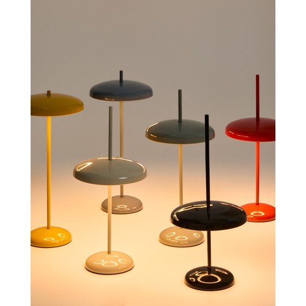 Modrá LED stmívatelná stolní lampa s kovovým stínidlem (výška 35 cm) Porte – Kave Home-image-2
