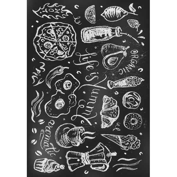 Černý pratelný běhoun 80x200 cm Life Is Yummy – Vitaus