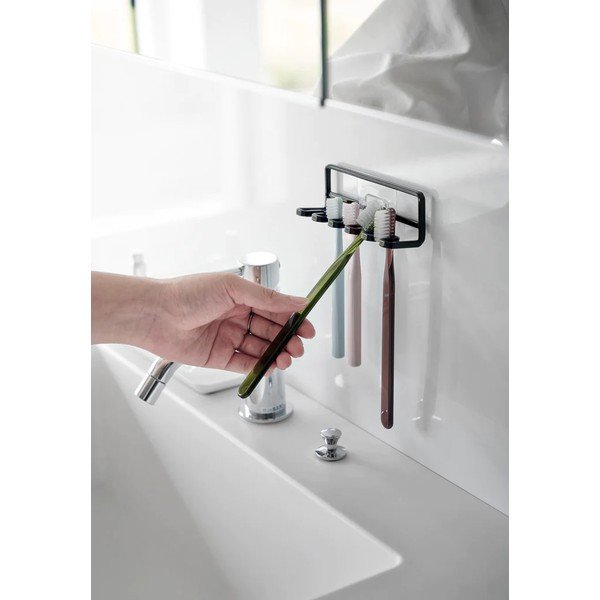 Černý samodržící kovový držák na zubní kartáčky Film Hook – YAMAZAKI-image-2