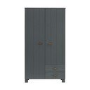Tmavě šedá šatní skříň z borovicového dřeva 111x202 cm Dennis – WOOOD